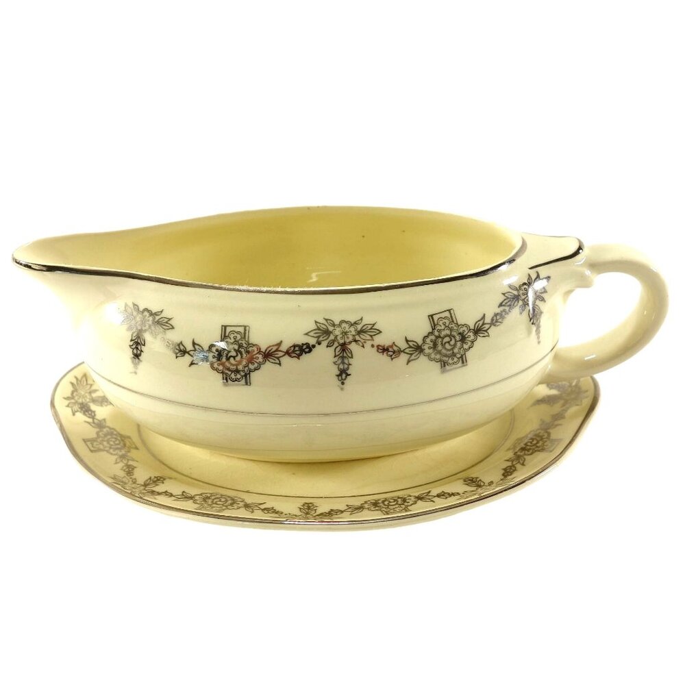Vintage 1940s Taylor Smith & Taylor Gravy Boat Underplate Pattern 1825‎